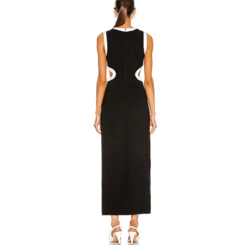 Staud Dress Medium Dolce Midi Black White Party Downtown Chic Minimalist Elegant - Picture 4 of 16
